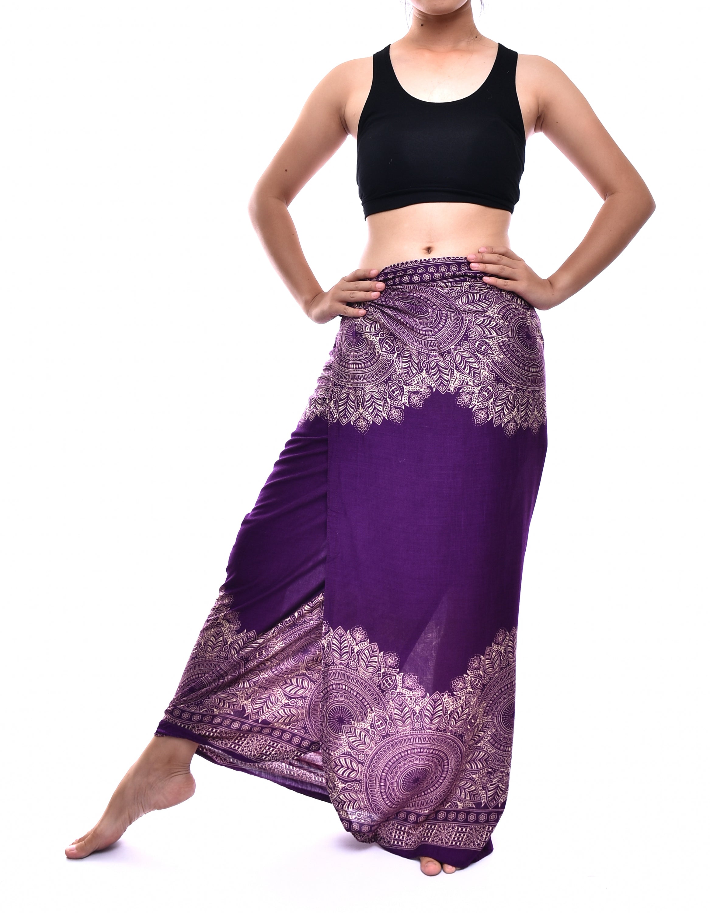 Bohotusk Purple Sun Storm Sarong, featuring vibrant elephant print and soft fabric, perfect for beachwear and summer outings.